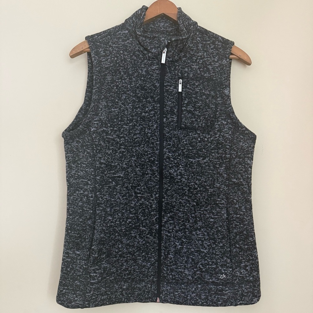 Calvin Klein Charcoal and Light Gray Knit Vest